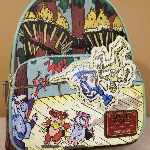 Loungefly Star Wars Ewoks and Droids Glow in the Dark Exclusive Backpack NEW main image 6